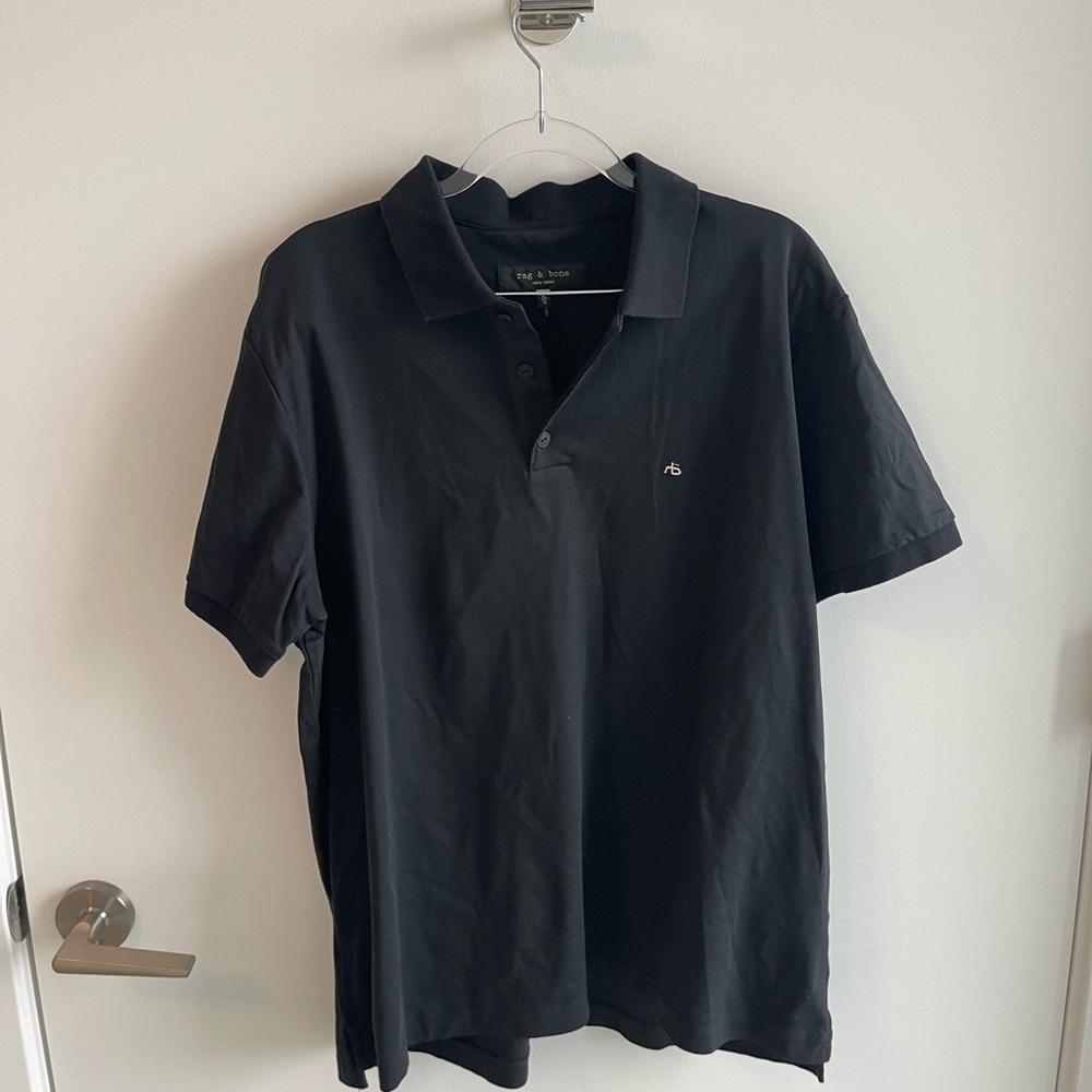 Rag & Bone Black Polo Shirt